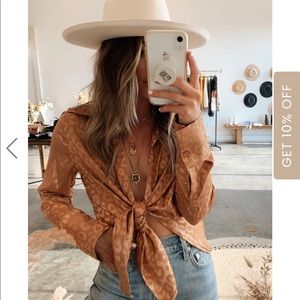 12th Tribe Gold Leopard Blouse